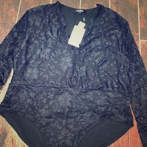 Black lace body suit